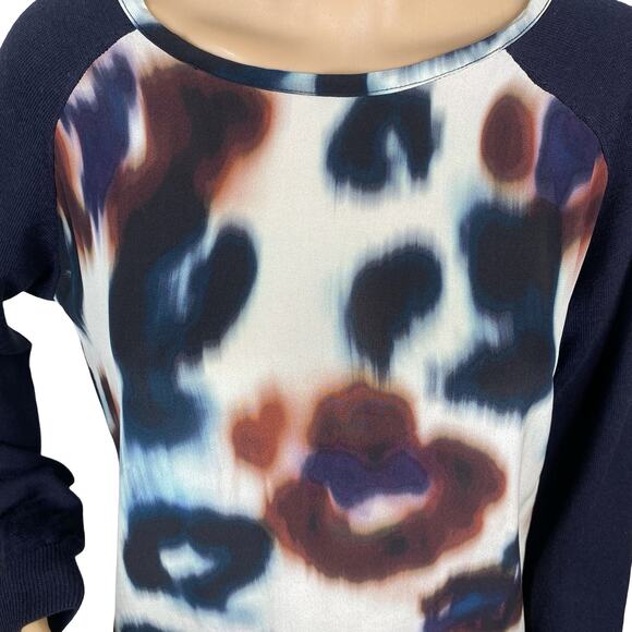 AllSaints Echo Leopard Silkscreen Merino Wool Raglan Pullover Sweater SZ 10 - Picture 3 of 9